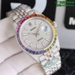 Clean Factory Rolex Datejust 3235 Movement Iced Out 41mm 904L Steel Watch